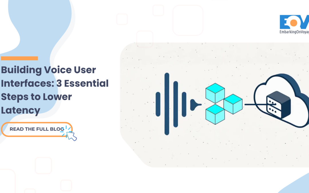 Illustration showing voice audio waves turning into structured data for cloud processing to build low-latency voice user interfaces