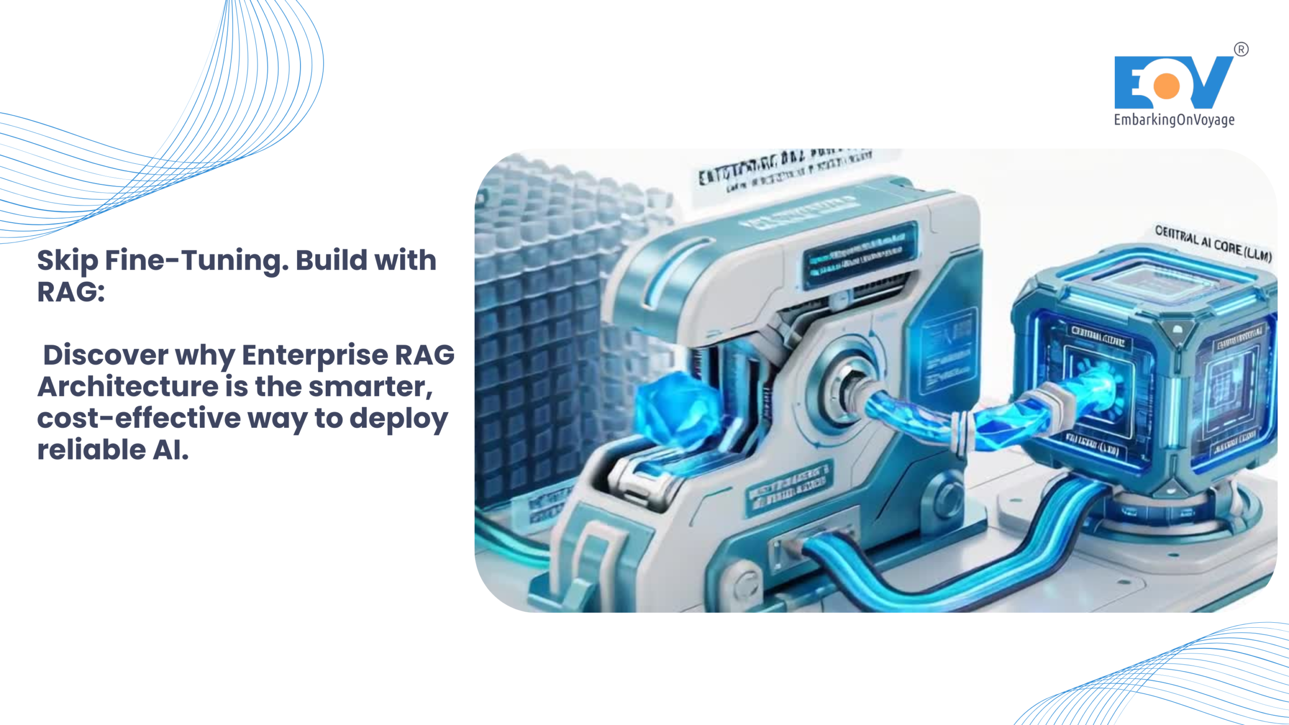 Enterprise RAG Architecture data pipeline in a miniature 3D lab environment.