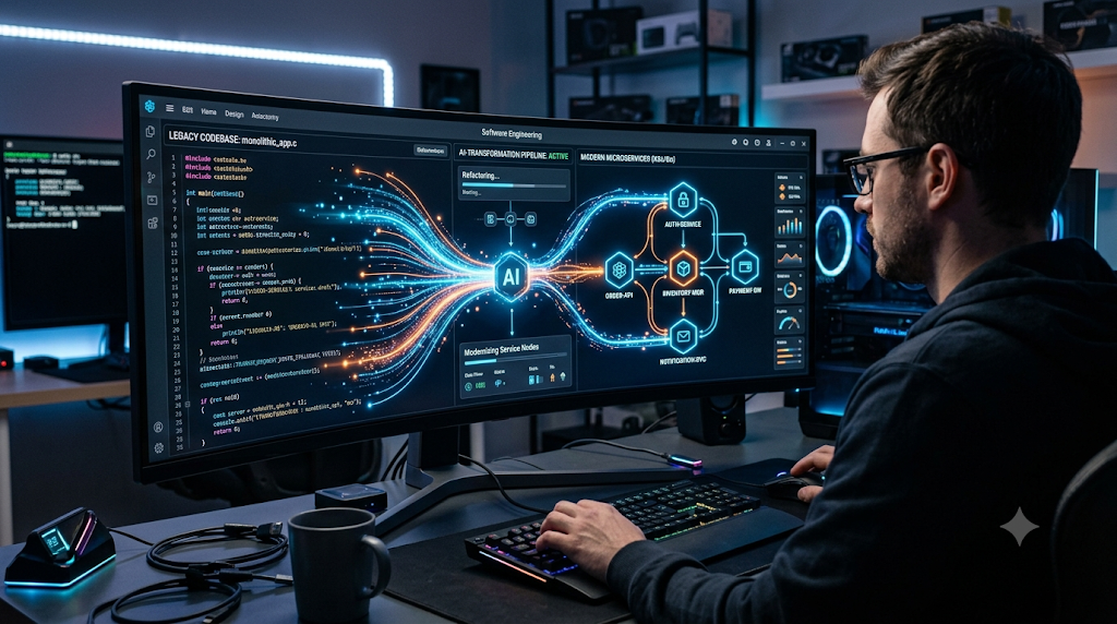 Agentic AI legacy code refactoring into microservices
