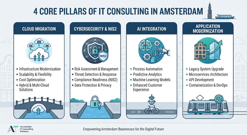 4 core pillars of IT consilting in Amsterdam